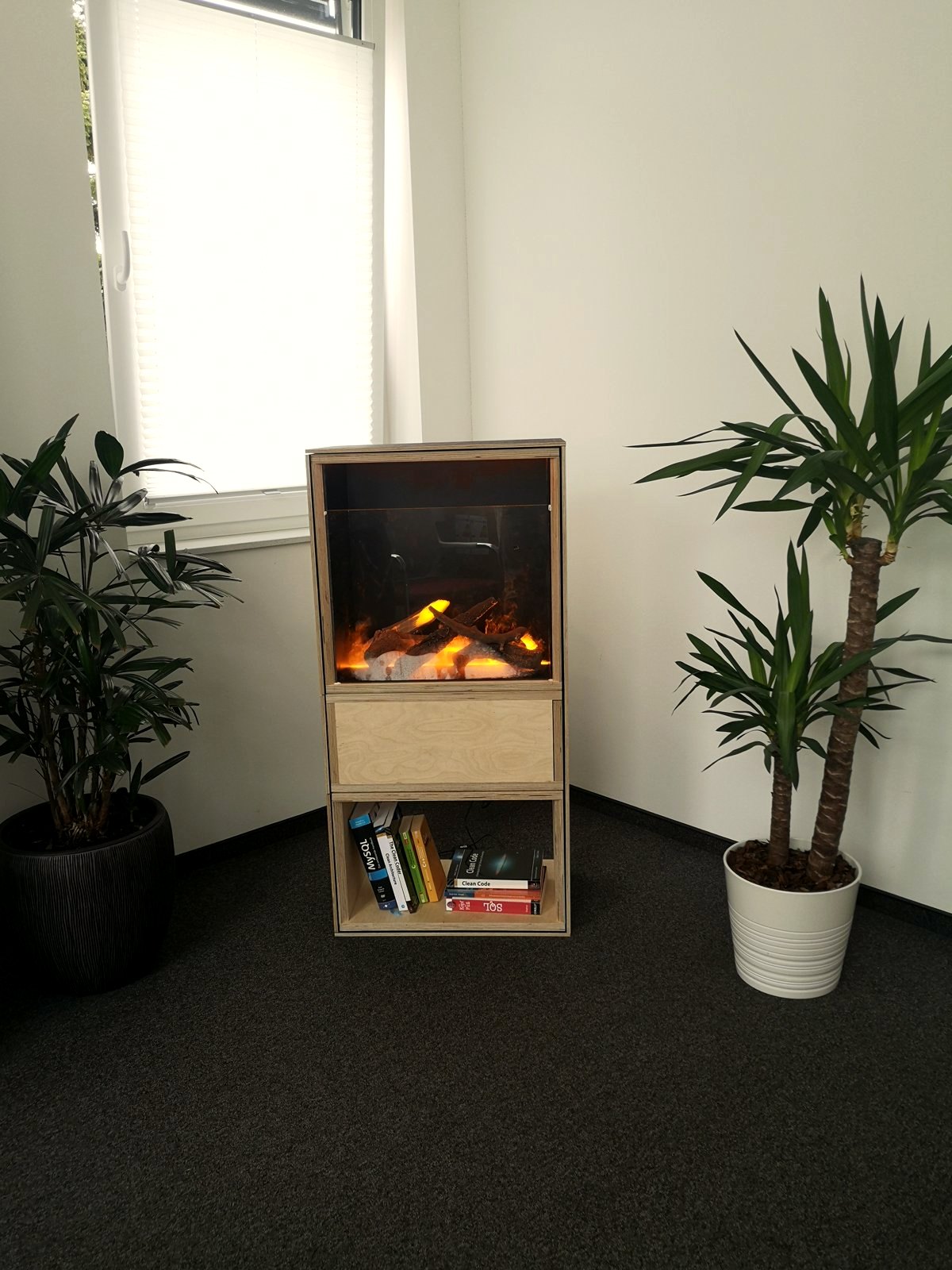 Multiplex-Prototyp mit Flammenbild zwischen Pflanzen