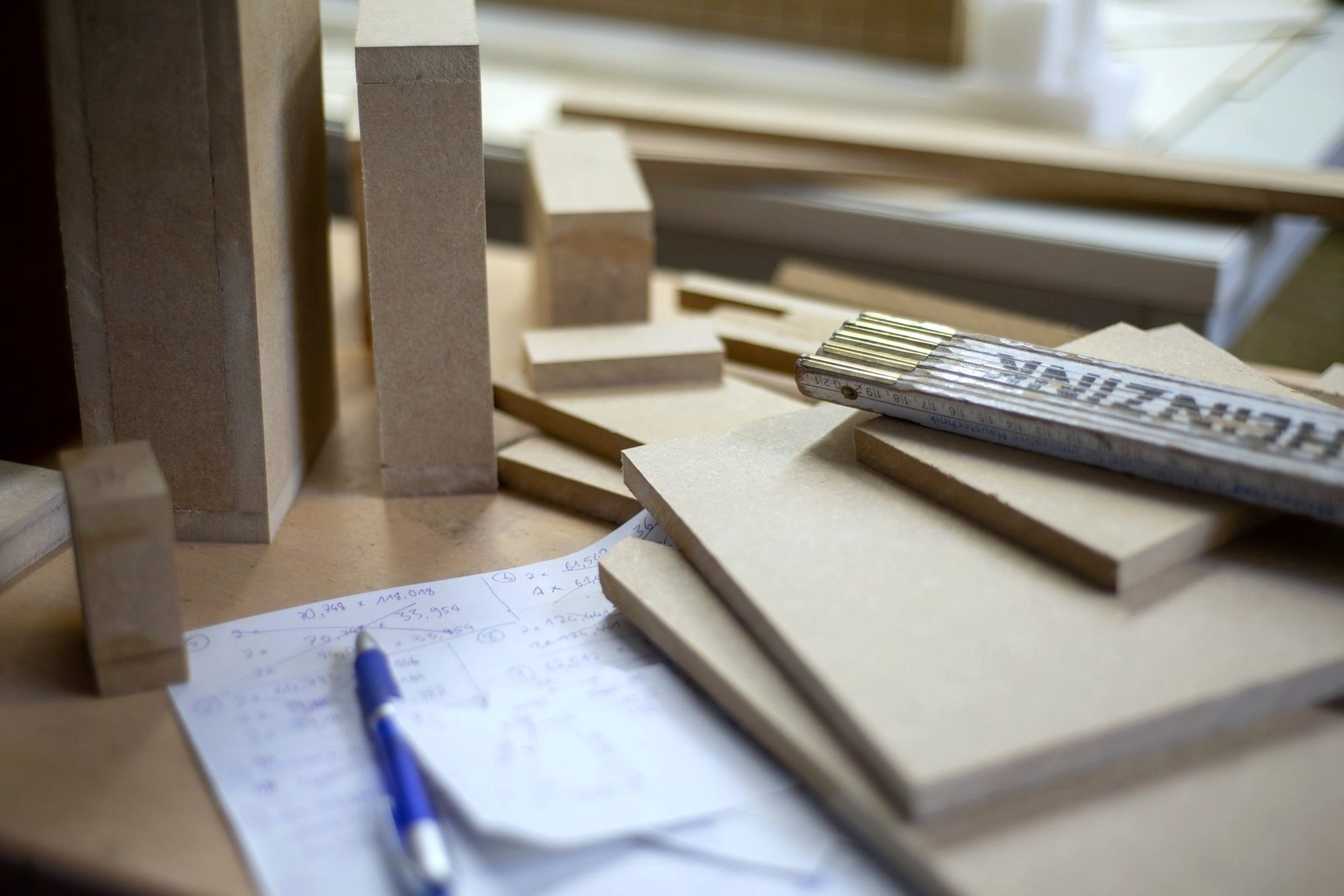 MDF-Bauteile und Planung